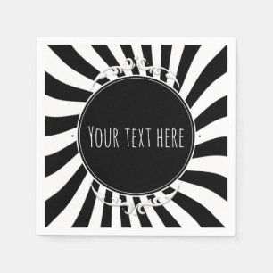 Servilleta De Papel Diversión blanco y negro Rayas caprichosas Fiesta 