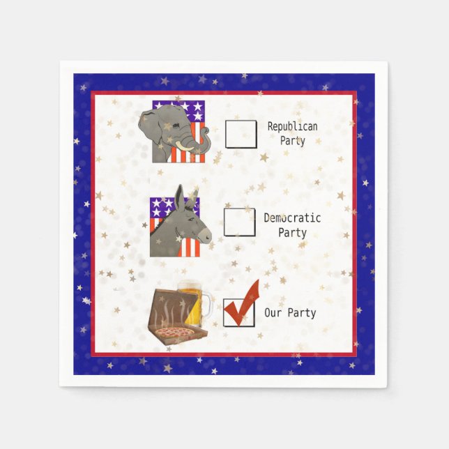 Servilleta De Papel Diversión de los Fiestas electorales (Anverso)