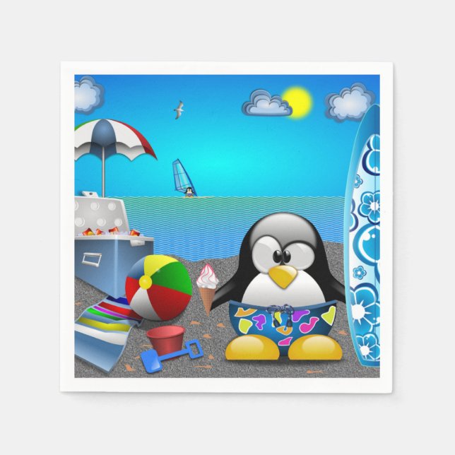 SERVILLETA DE PAPEL DIVERSIÓN DE VERANO EN LA PLAYA (Anverso)