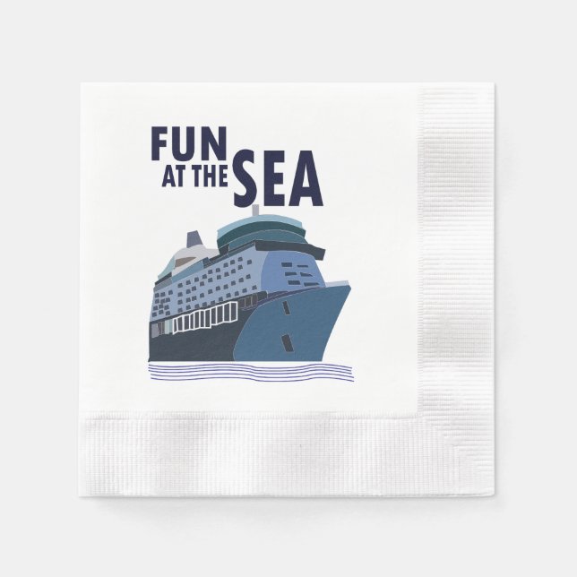 Servilleta De Papel Diversión En El Fiesta Del Cruceros Marítimo (Anverso)