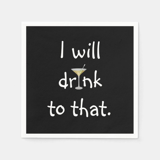 Servilleta De Papel Diversión fiesta con Martini (Anverso)