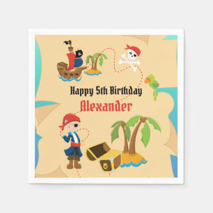Servilleta De Papel Diversión Mapa del Tesoro Personalizado Cumpleaños