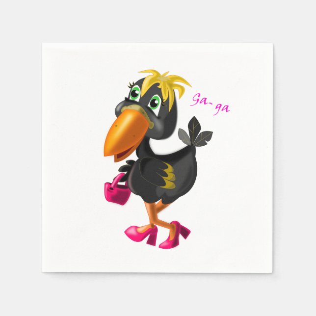 Servilleta De Papel Diversión moderna de las toallas de pájaro (Anverso)