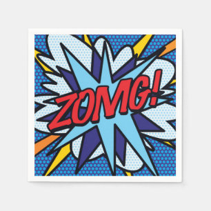 Servilleta De Papel Diversión Retro Cómic ZOMG