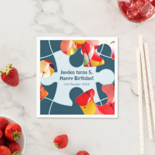 Servilleta De Papel Diversión Rompecabezas Niños Feliz Cumpleaños Nomb