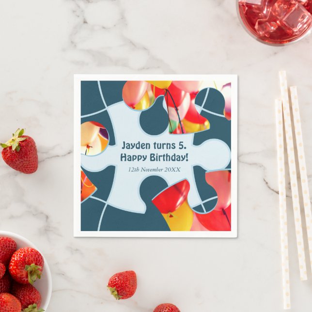 Servilleta De Papel Diversión Rompecabezas Niños Feliz Cumpleaños Nomb (In situ)