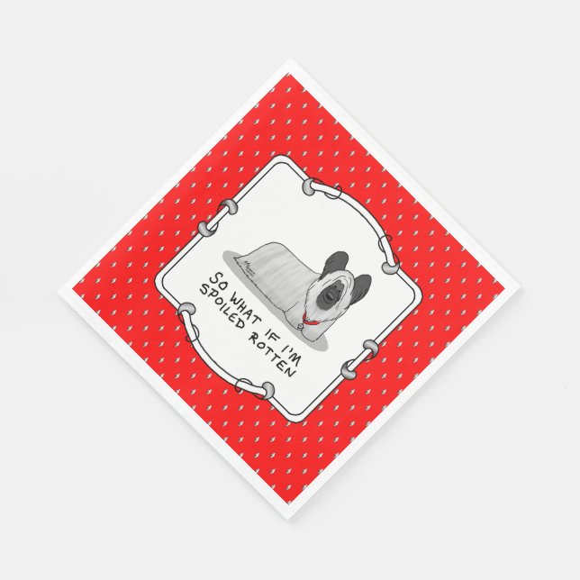 Servilleta De Papel Diversión satina de Skye Terrier (plata) (Esquina)
