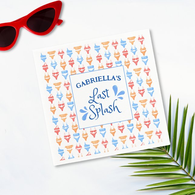 Servilleta De Papel Diversión tema "Último chapuzón" Despedida de solt (Subido por el creador)