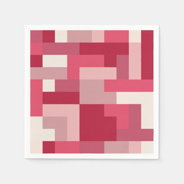 Servilleta De Papel Diversos tonos de abstracto rojo (Anverso)