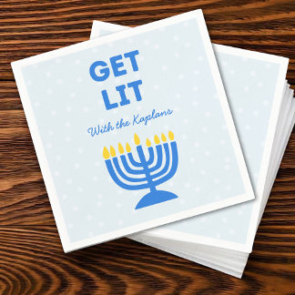 Servilleta De Papel Divertida Moda "Get Lit" Personalizada Menorah Han