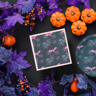Servilleta De Papel Divertidas arañas y murciélagos fiesta de Hallowee
