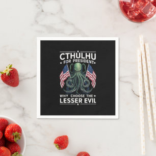 Servilleta De Papel Divertidas elecciones 2024 Cthulhu para presidente