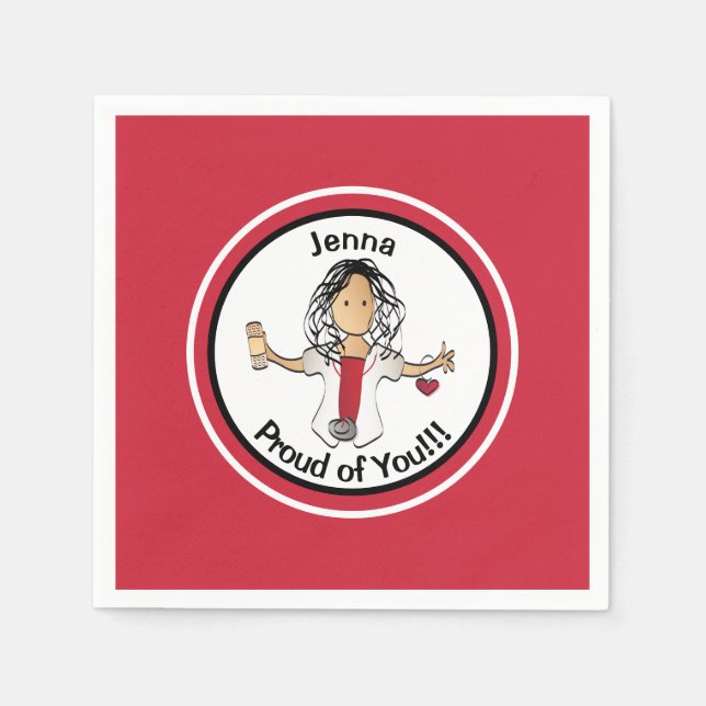 Servilleta De Papel Divertidas Enfermeras Felicitaciones Graduación (Anverso)