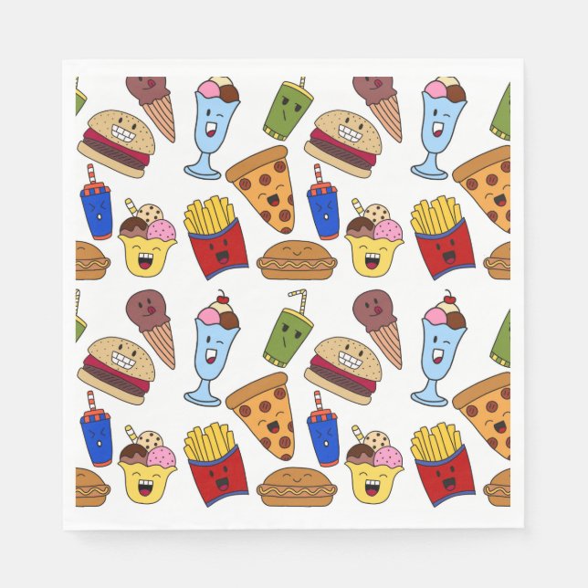 Servilleta De Papel Divertidas Servilletas de Comida Rápida (Anverso)