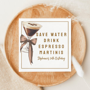 Servilleta De Papel Divertido Ahorra Agua Bebe Martinis de Espresso Cu