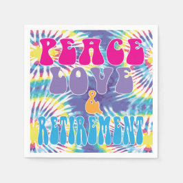 Servilleta De Papel Divertido amor por la paz y retiro con tinte de em