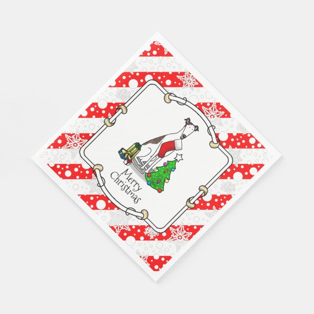 Servilleta De Papel Divertido árbol de navidad 2 perro gallo (romano l (Esquina)