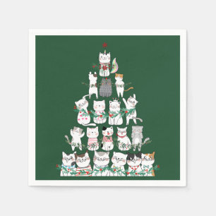 Servilleta De Papel Divertido árbol gracioso de gato