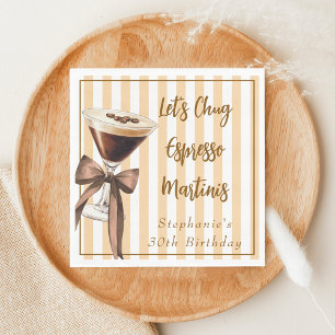Servilleta De Papel Divertido Chic Bebamos Martinis de Espresso Cumple