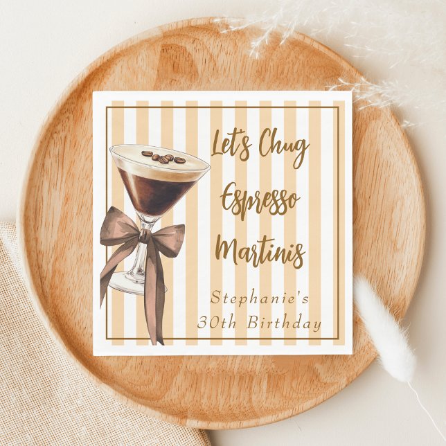 Servilleta De Papel Divertido Chic Bebamos Martinis de Espresso Cumple (Subido por el creador)
