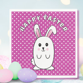 Servilleta De Papel Divertido conejito de Pascua Personalizado morado 