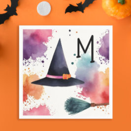 Servilleta De Papel Divertido encantamiento colorido Halloween Bruja a
