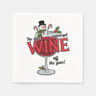 Servilleta De Papel Divertido fiesta de Navidades de vino bebiendo