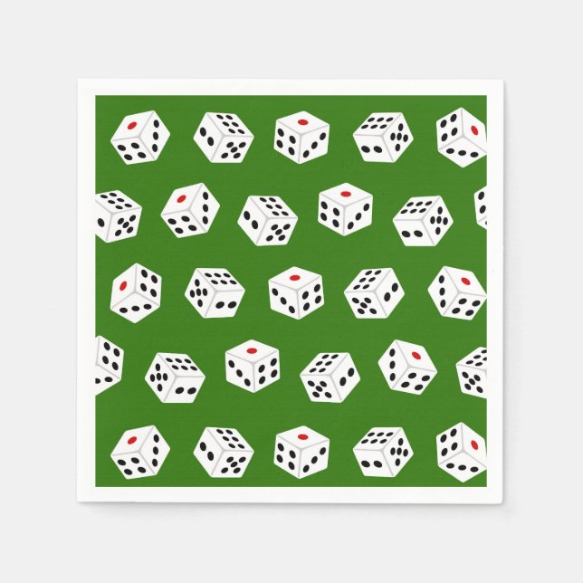 Servilleta De Papel Divertido Juego de apuestas dados Patrón de Casino (Anverso)