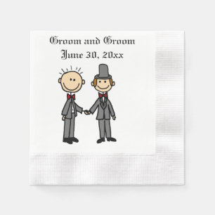 Servilleta De Papel Divertido matrimonio gay grooms Personalizado