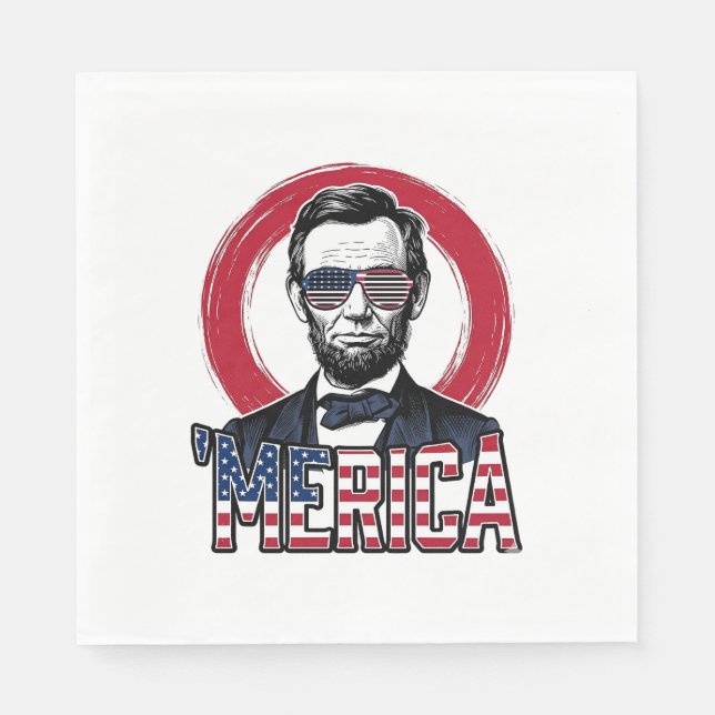 Servilleta De Papel Divertido Merica Patriótico Presidente Antiguo Vec (Anverso)