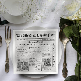 Servilleta De Papel Divertido periódico único Fotos Bodas Napkins