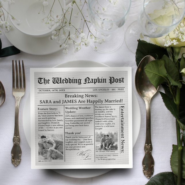 Servilleta De Papel Divertido periódico único Fotos Bodas Napkins (Subido por el creador)