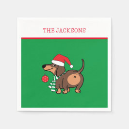 Servilleta De Papel Divertido perro de Dachshund Cute Feliz Navidad