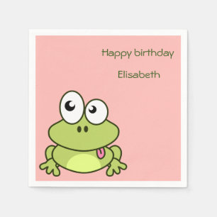 Servilleta De Papel Divertido personalizado de rana lindo cumpleaños