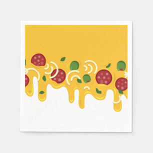Servilleta De Papel Divertido Queso de Pizza Goteante Retro Keto Fiest