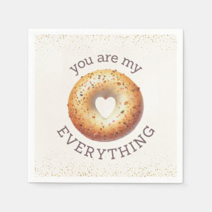 Servilleta De Papel Divertido todo Bagel 'Eres mi todo'