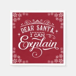 Servilleta De Papel Divertidos Navidades Rojos Querido Santa I, puedo