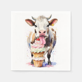 Servilleta De Papel Divertidos pasteles De Vacas Para Los Amantes De V