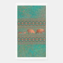 Servilleta De Papel Diviértete con Javelina Familia Cobre Teal del Sur