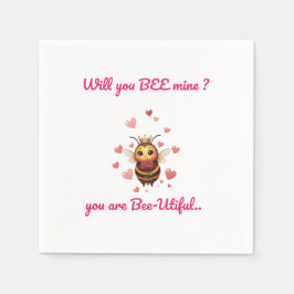 Servilleta De Papel Diviértete con un Valentín de Abeja Graciosa 