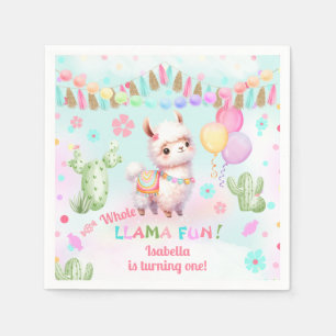 Servilleta De Papel Diviértete Cumpleaños Niña Llama Lindo Colorido Ve