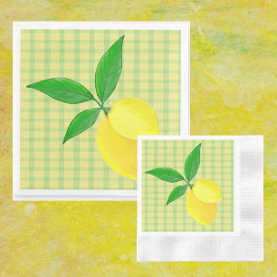 Servilleta De Papel Diviértete en el País Amarillo Verde Check Limón