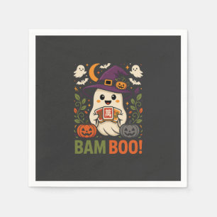 Servilleta De Papel Diviértete en Halloween Mahjong Bam Boo Fantasma E