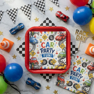 Servilleta De Papel Diviértete en la fiesta de cumpleaños de coches de