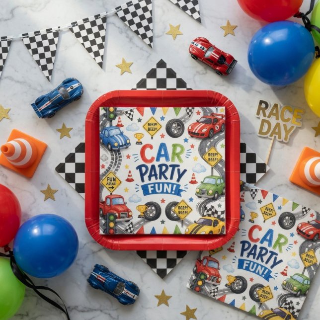 Servilleta De Papel Diviértete en la fiesta de cumpleaños de coches de (Subido por el creador)