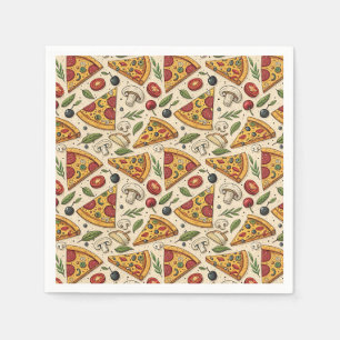 Servilleta De Papel Diviértete en la fiesta de pizza Patrón de comida 