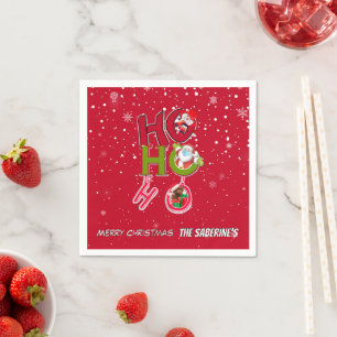 Servilleta De Papel Diviértete HO HO HO Navidad Retro Fiesta