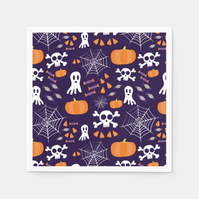 Servilleta De Papel Diviértete patrón de Halloween (Anverso)