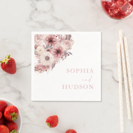 Servilleta De Papel Divine Boho Rubor y Rosa Boda