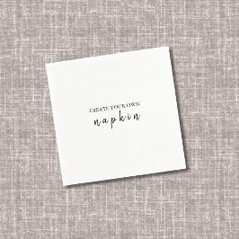 Servilleta De Papel DIY Editable White Boda Cocktail Napkin